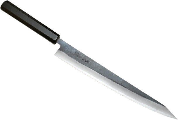 Black-Forged Blue Steel Stainless Clad Slicer Knife